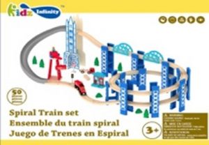 50pcs Spiral Wooden Train set